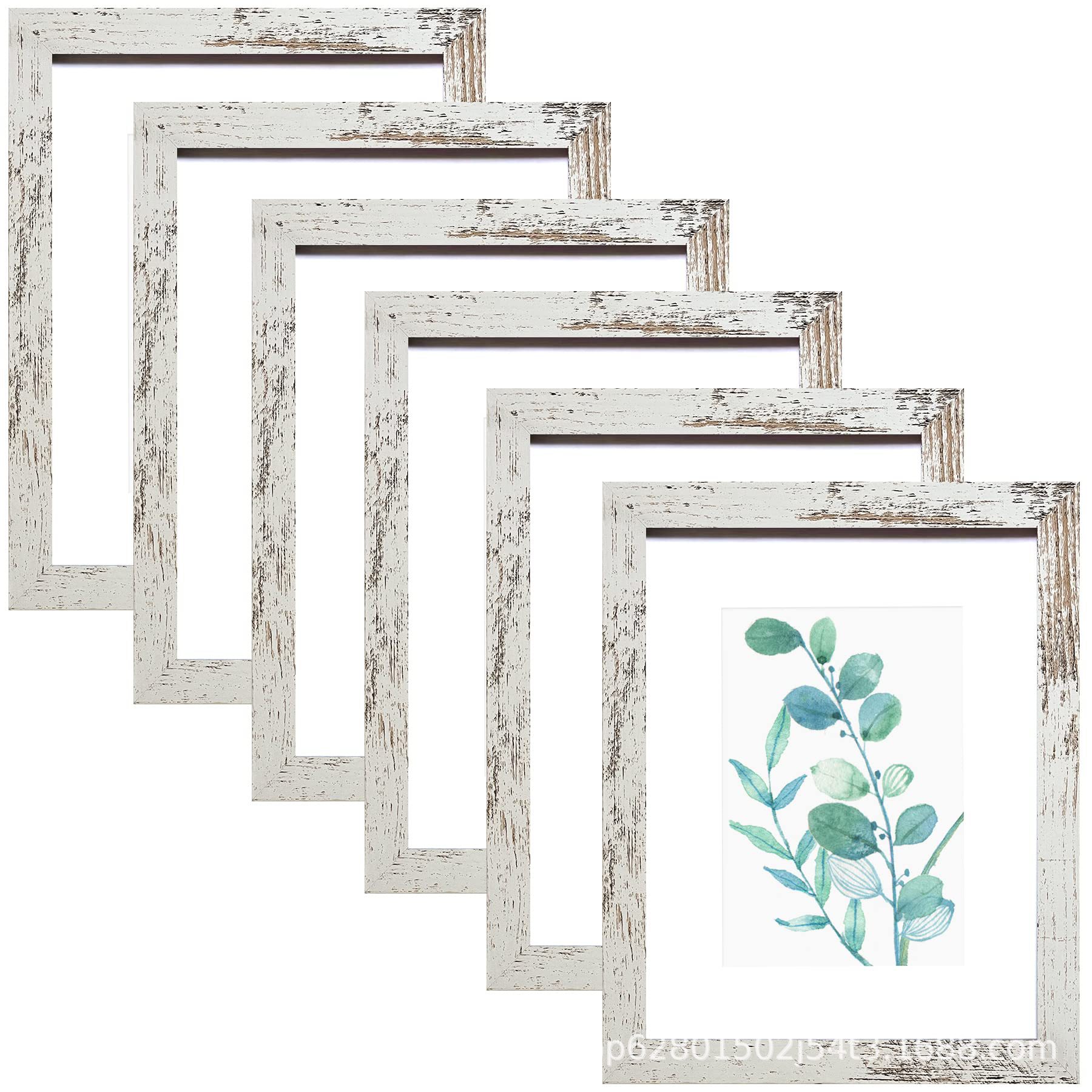 Cross-Border Simple Wooden Photo Frame Five-Piece Set DIY Photo Wall 8inch A4A3 Can Be Placed or Hung Factory Direct Sales Picture Frame