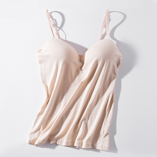Picture of One-piece Sports camisole with chest pad modal solid color bra-top rimless Japanese base shirt