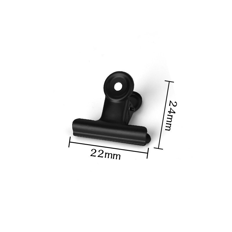 Picture of Stationery clip creative metal clip bill clip Japanese metal clip long tail clip 22mm black paint round clip
