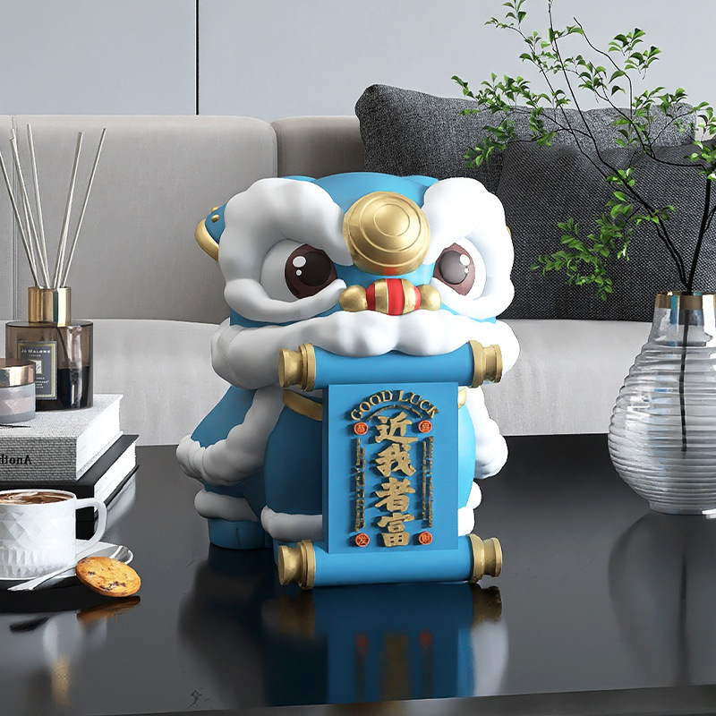 Picture of National Trend Lion Dance Ornaments Cashier Front Desk Festive Decorations Living Room Tv Cabinet Wine Cabinet Crafts Gifts