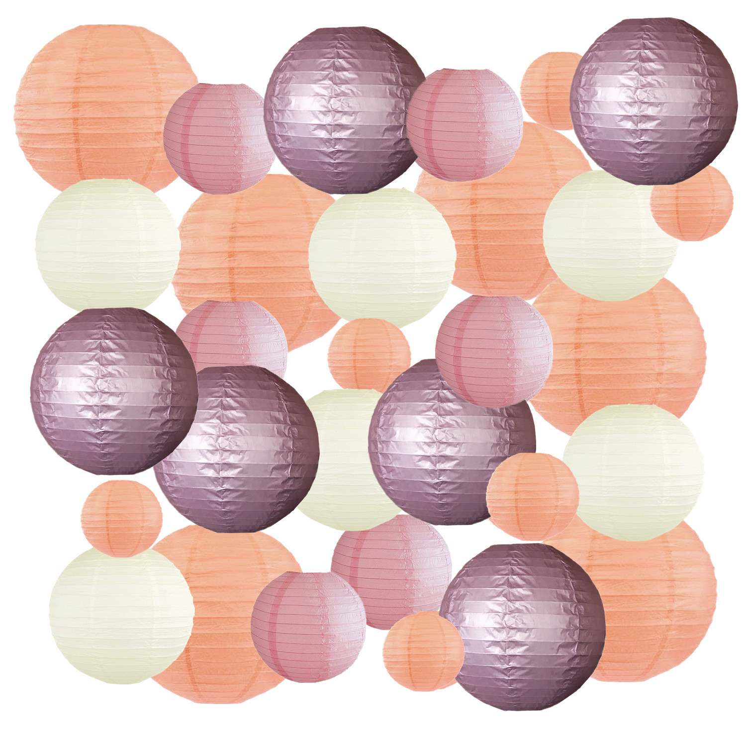 Picture of Spring, Summer, Autumn and Winter Colorfulful Paper Lanterns Round Foldableable Paper Art Combination Set Hanging Lanterns