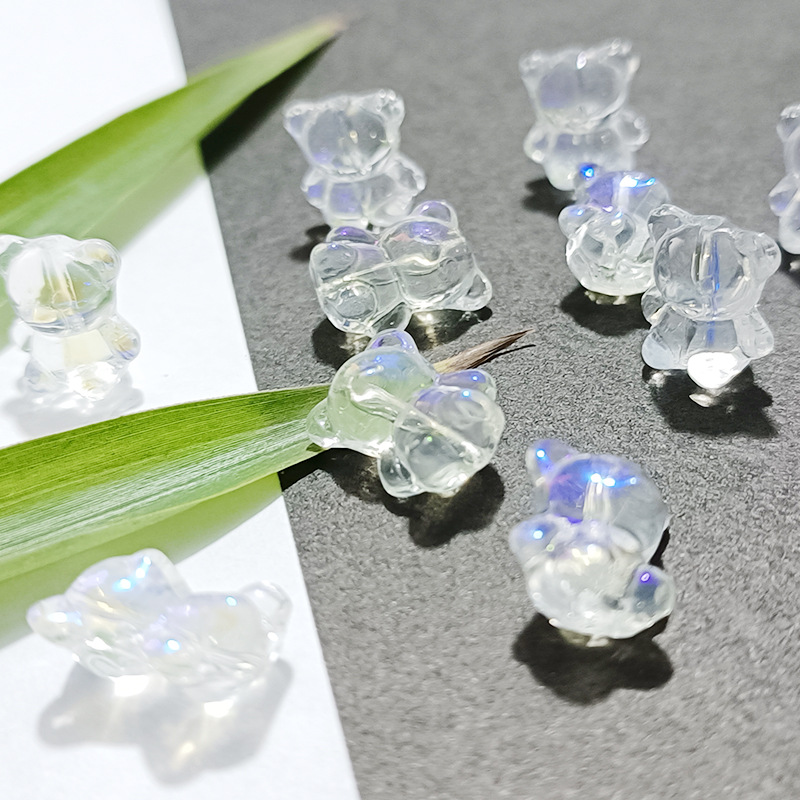 Picture of Hope letter hug bear loose beads bracelet jewelry accessories DIY hairpin accessories Czech glass jewelry accessories