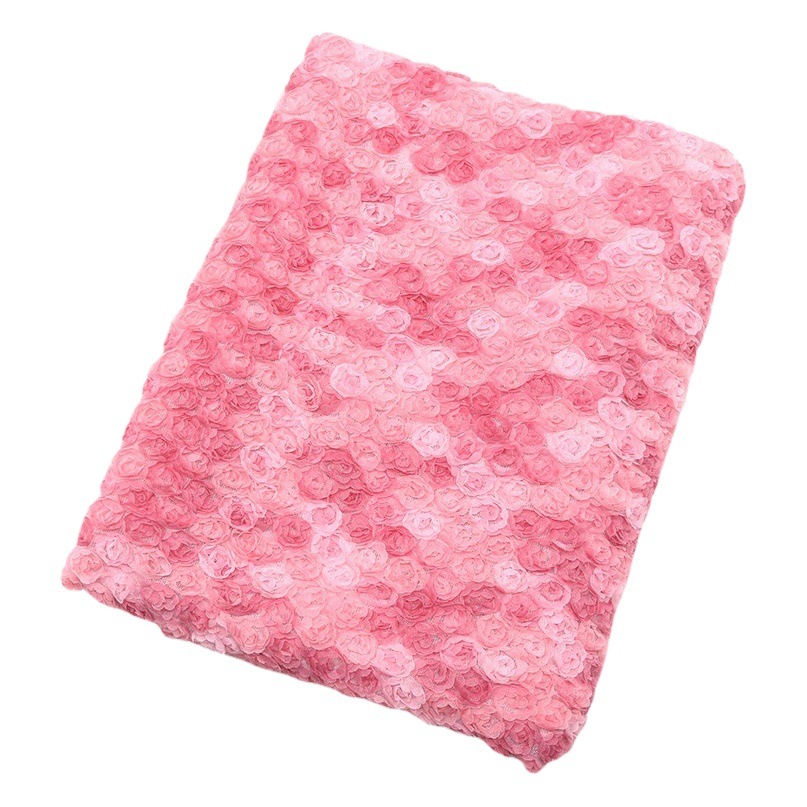 Picture of 3D Three-dimensional Small Rose Chiffon Disc Flower Mesh Embroidered Children's Clothing Hanfu Skirt Lace Lace Wedding Fabric Multicolor