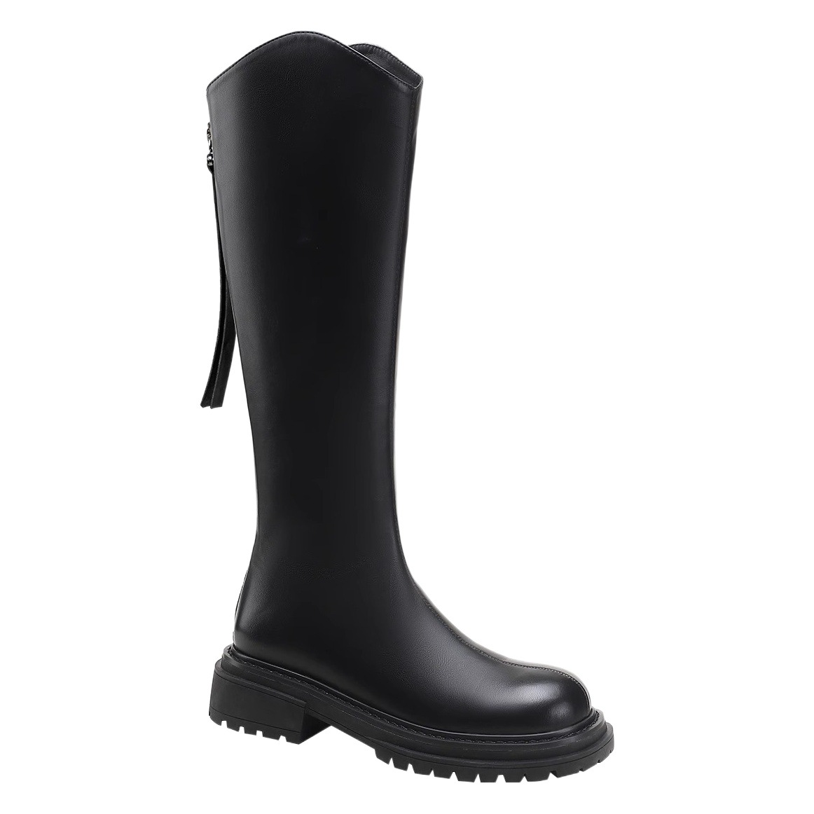 Soft bottom original Knight boots 2023 Spring and Autumn new V-shaped mouth slimming thick bottom velvet Martin long boots for women