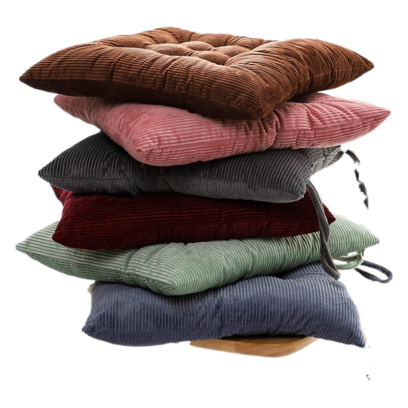 Winter Thickeneded Corduroy Cushion Office Classroom Warm Chair Cushion Square Dining Chair Cushion Student Breathable Fart Cushion
