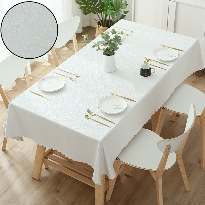 Picture of European-style Waterproof Tablecloth Table and Chair Oil-proof Hotel Restaurant Household Rectangular Jacquard PU Anti-scald Wash-free