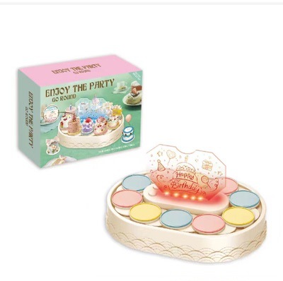 Picture of Rotary dessert birthday driver automatic rotating dessert machine rotary dessert machine cake display stand birthday party decoration