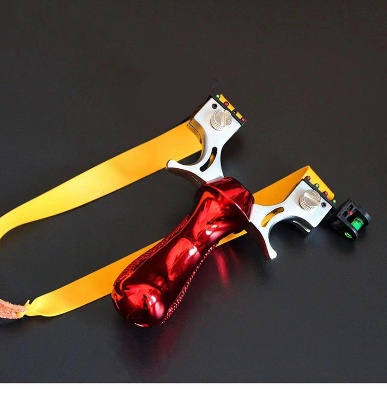 Picture of Laser aiming 98K slingshot level infrared aiming resin 98k fast pressure elastic flat rubber band fiber aiming slingshot