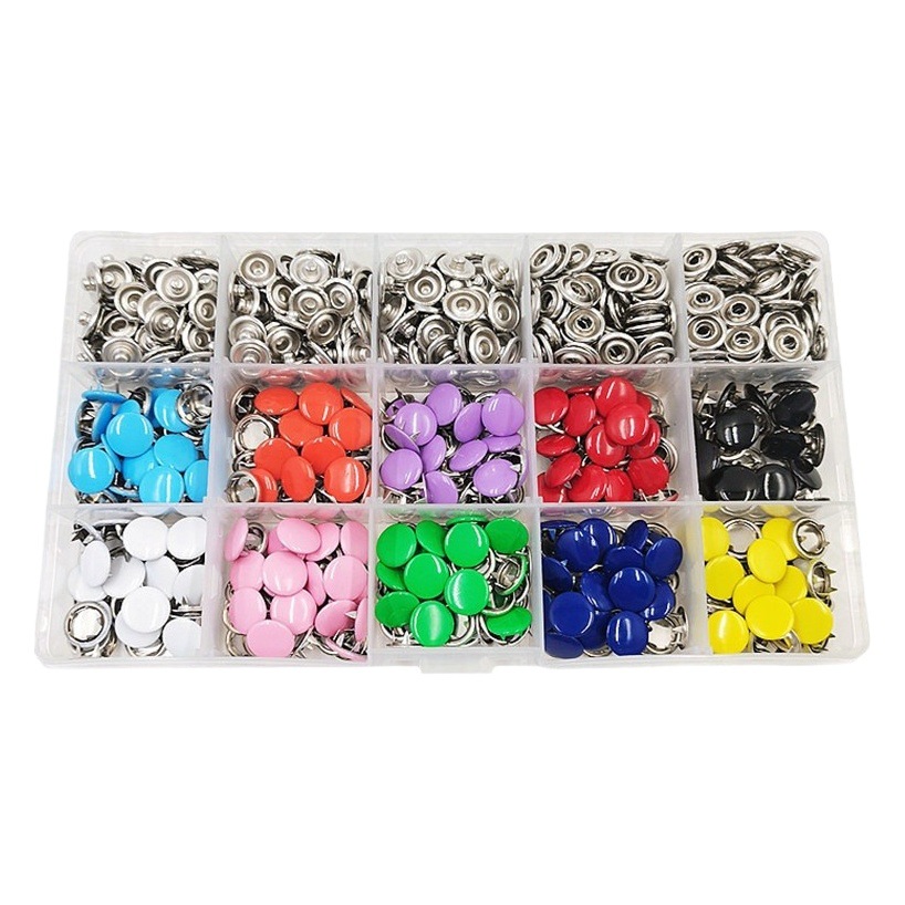 200 sets of colored hollow solid five-claw buckle suit hand pressure mounting pliers metal snap buckle dark snap buckle five-grip buckle