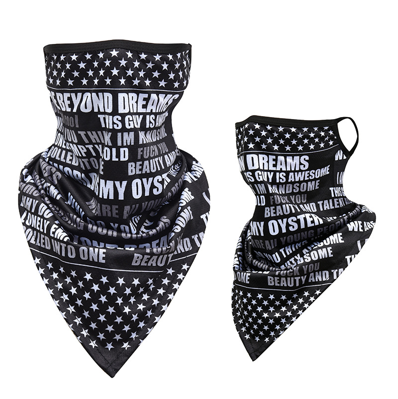 Picture of Ice Silk Ear Hanging Mask Triangle Towel Neck Set Mesh Sunscreen Outdoor Riding Fishing Windproof Scarf Men's and Women's Face Towel Summer