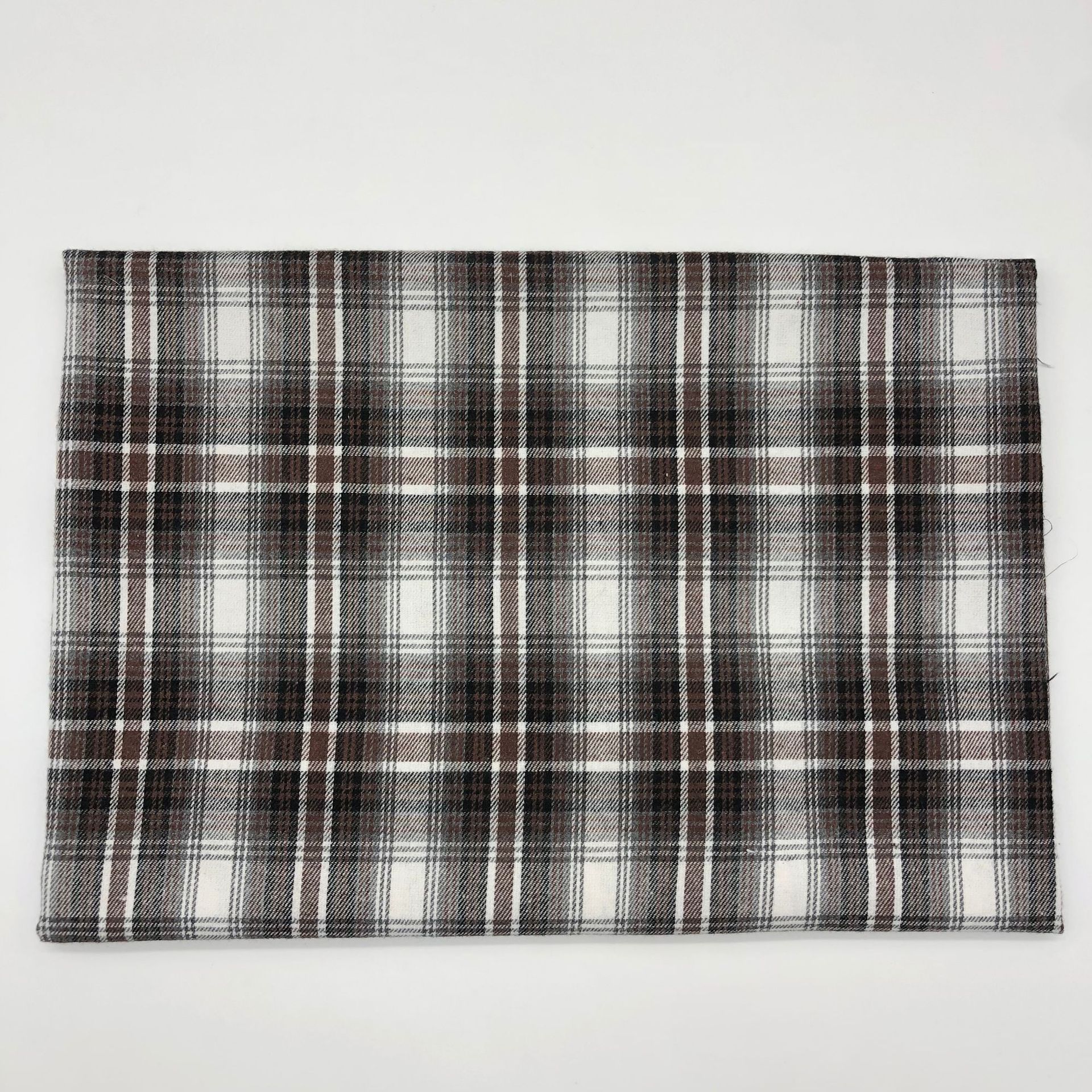New Autumn and Winter Polyester-Cotton Brushed Shirt Plaid Fabric Dress Casual Pants Hat Yarn-Dyed Plaid Fabric in Stock