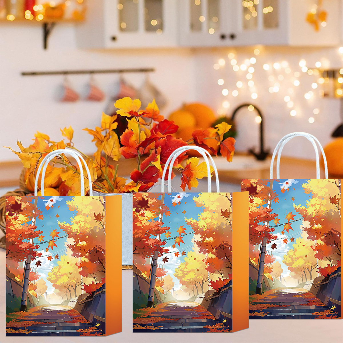 New Amazon Autumn Style Kraft Paper Bag Handbag High-End Gift Bag Birthday Gift Shopping Bag