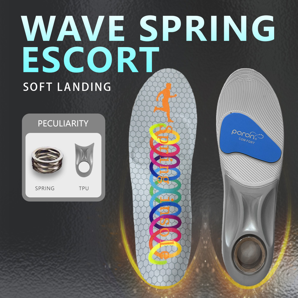 New Original Resilient Shock Absorbing Foot Arch PU High-end Insoles Cross-border E-commerce Insoles Customized Spring Insoles Wholesale