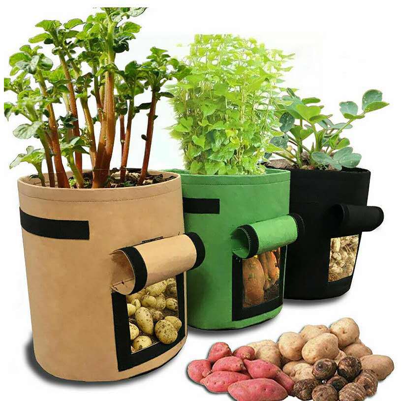Factory rectangular felt planting bag wholesale sweet potato plant barrel seedling barrel strawberry tomato planting bag