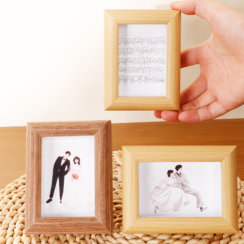 Mini Small Photo Frame Couple DIY Baby Children's ID Photo of 3-inch 3-inch 5-inch Hollow Picture Frame Set-up