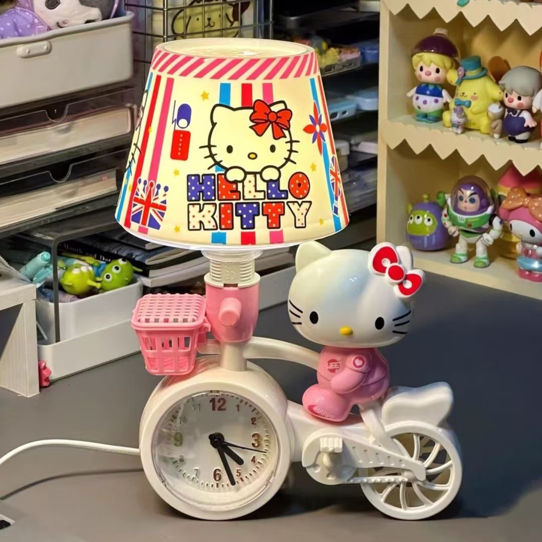 Cross-Border Spot Cartoon Girl Night Light Plug-In Alarm Clock Table Lamp Led Lamp Bedroom Cute Bedside Lamp