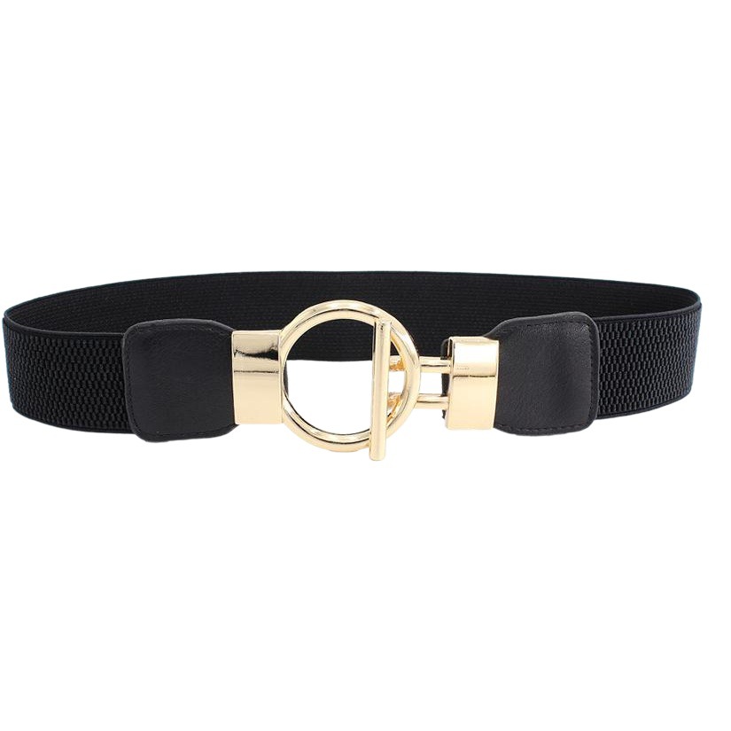 4cm dress Belted Waist Elastic Wide Waist Cover Simple Golden Round Buckle Women's Decorative Belt Four Size
