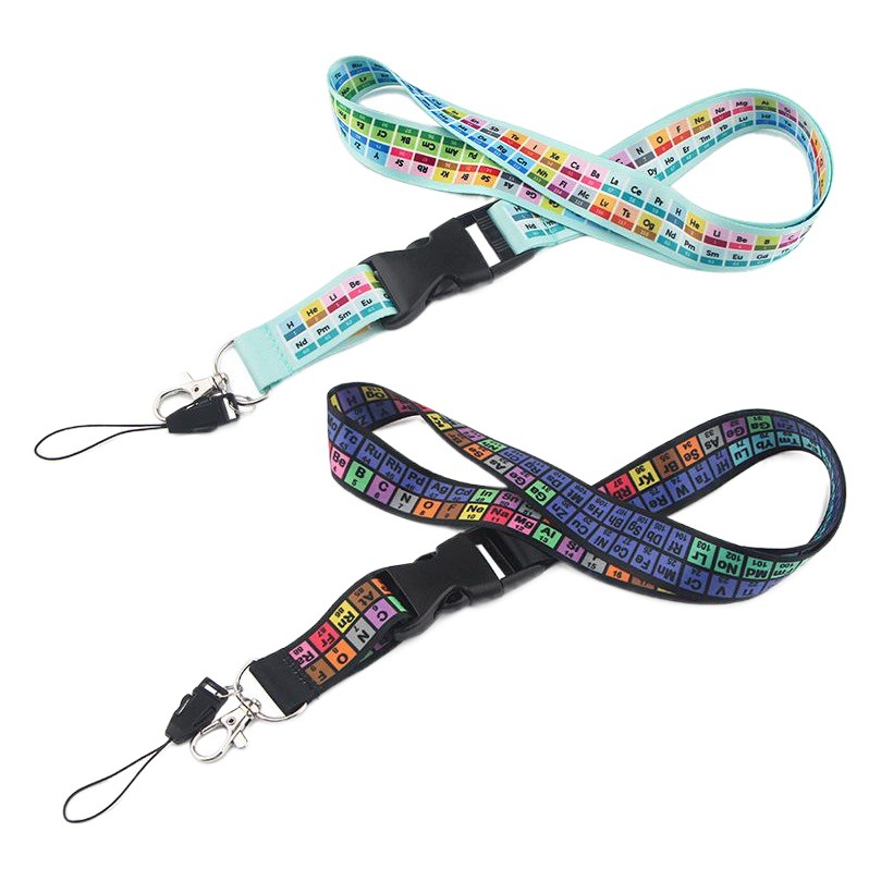 Periodic Table of Elements Cartoon Mobile Phone Lanyard Removable ID Card Hanger Lanyard Neck Key Chain Lanyard