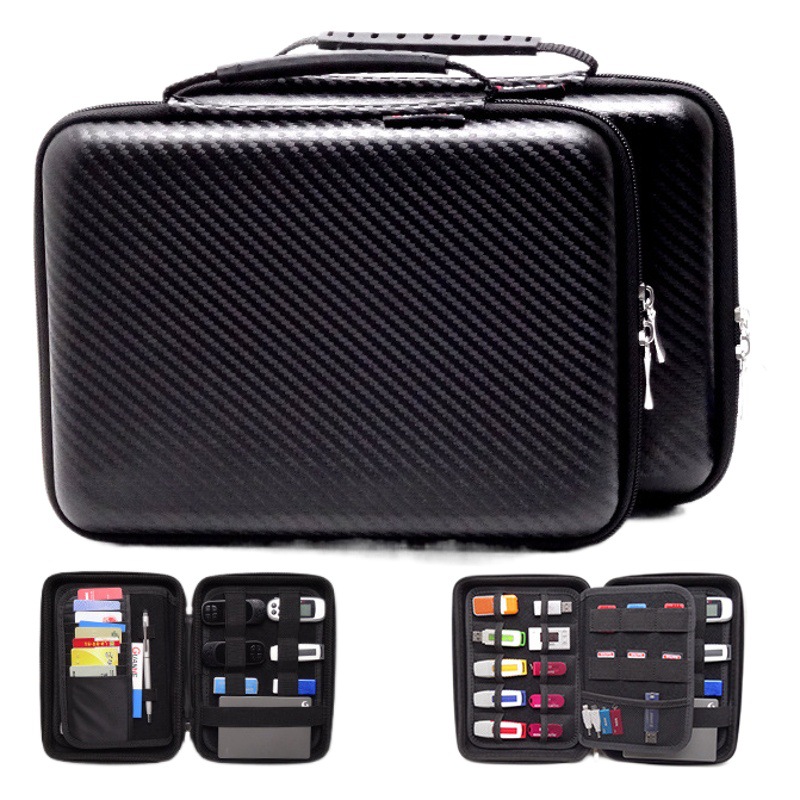 Spot EVA leather large capacity U disk bank U shield bag ID card bag electronic digital accessories storage bag
