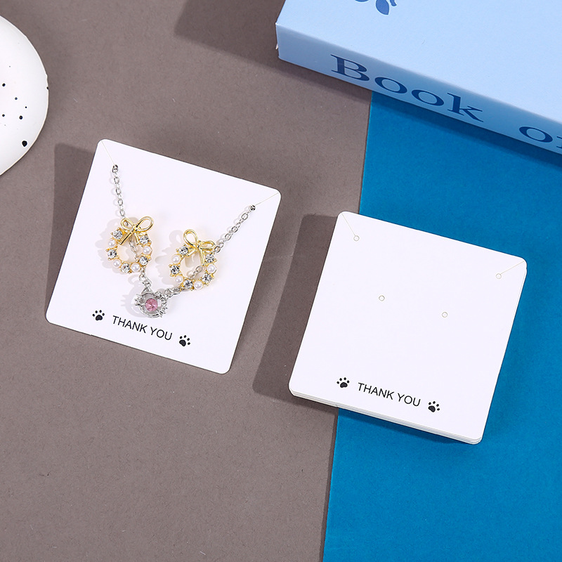 Cross-border necklace earrings cardboard fashion simple jewelry display card suit earrings hanging card jewelry label wholesale