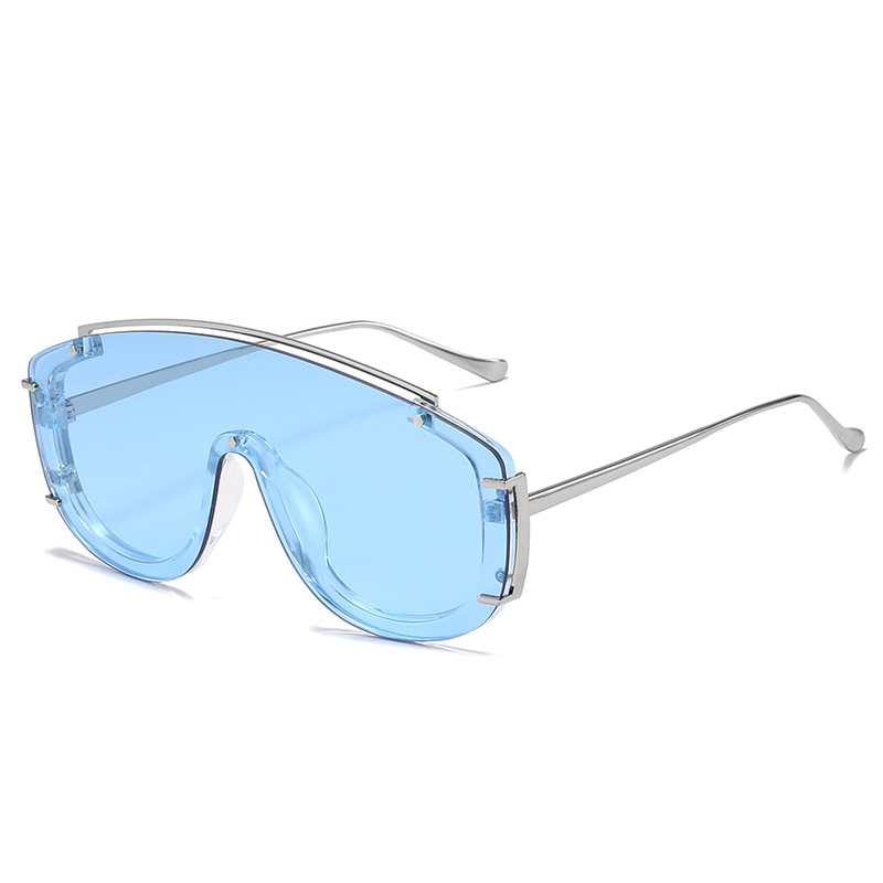 Picture of 2022 Europe and the United States new large frame conjoined color ins sunglasses cross-border personality modern fashion net red sunglasses women