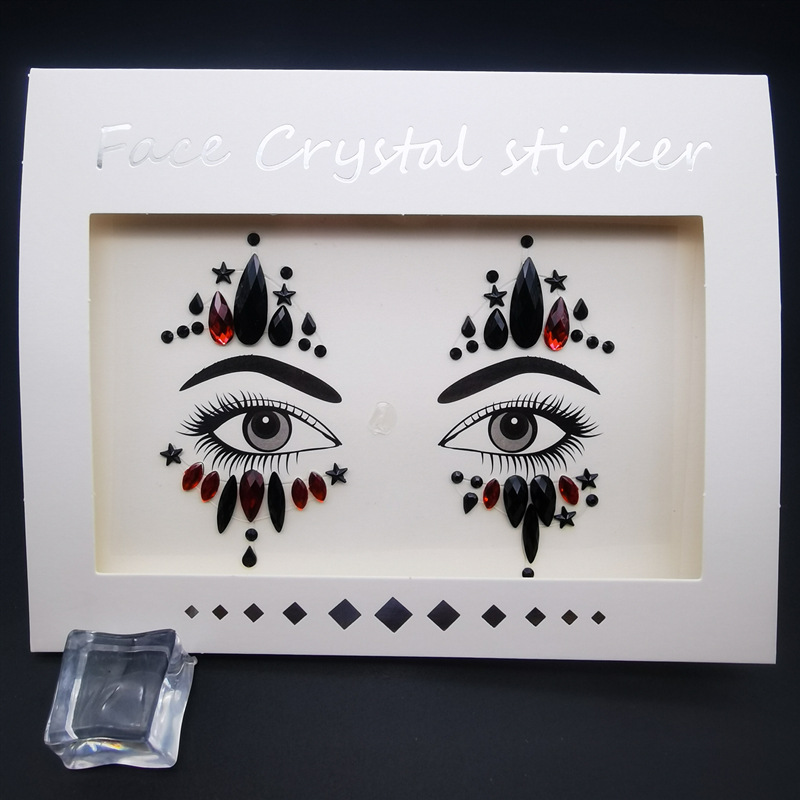 Picture of Internet Celebrity DIY Face Stickers, Eyebrow Stickers, Acrylic Accessories, Colorfulful Forehead Decoration, Masquerade Face Rhinestone Stickers