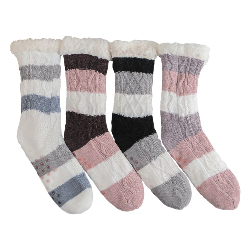 Floor Socks fleece-lined Thickened Autumn and Winter Moon Socks Coral Fleece Sleep Socks Home Mid-tube Socks Indoor Home Socks