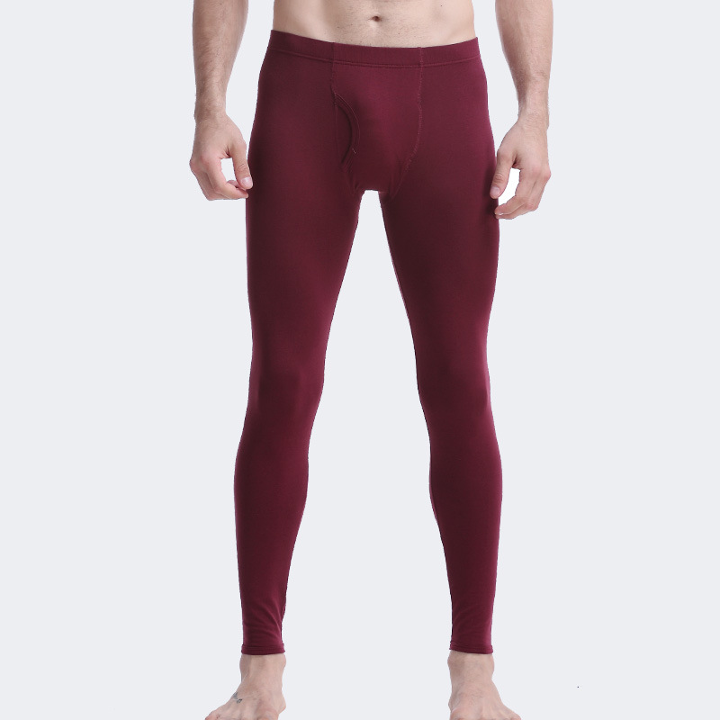 Picture of Men's long johns single piece cotton string pants autumn and winter thin tight leggings warm pants underpants slim pants youth