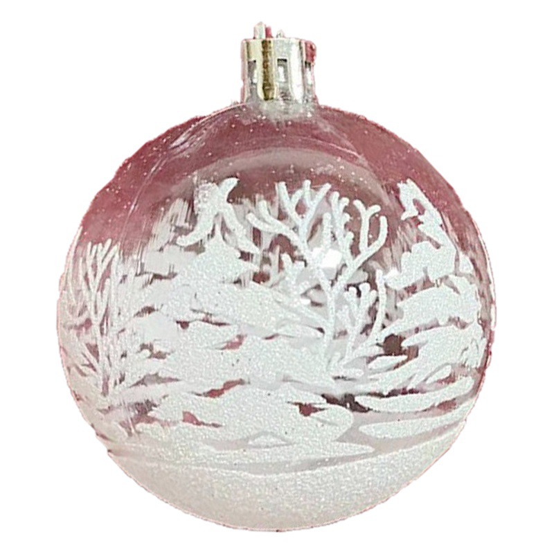Transparent Christmas ball 6cm boxed painted ball Christmas decorations package hanging ball shopping mall decoration Christmas ball wholesale