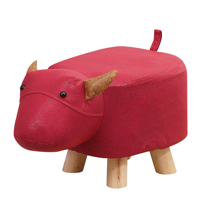 Picture of Elephant Stool children's animal stool solid wood shoe changing stool creative small stool home living room cartoon cute low stool