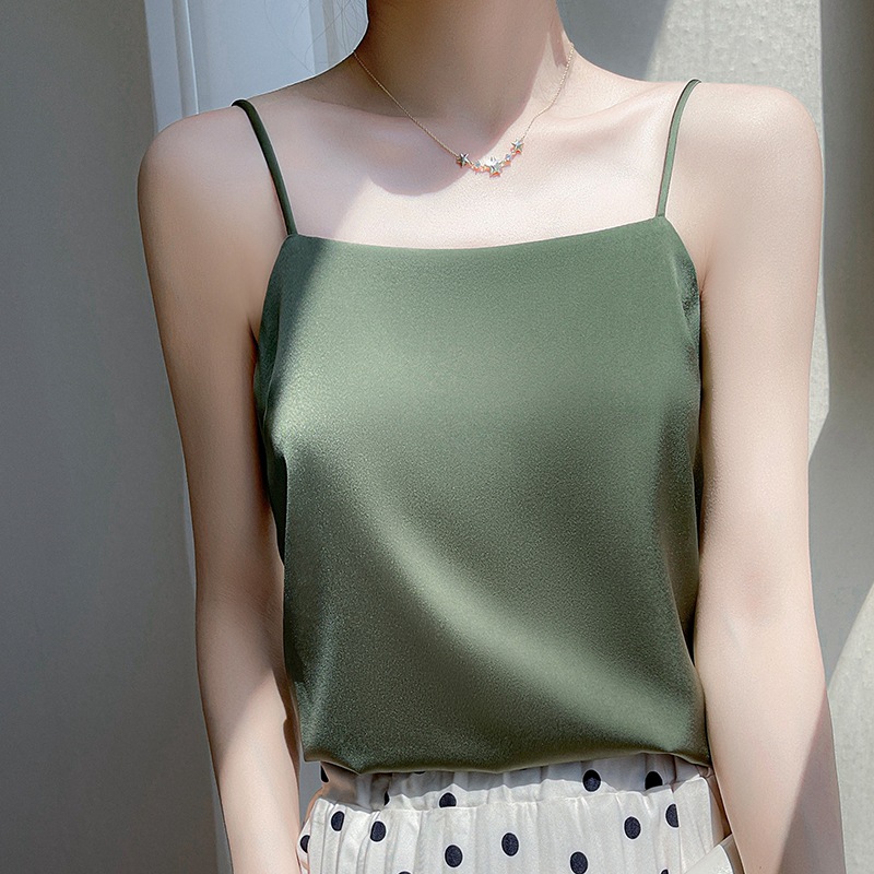 Picture of Camisole women's outer wear western style 2023 new suit inner base acetate satin slimming artificial silk top