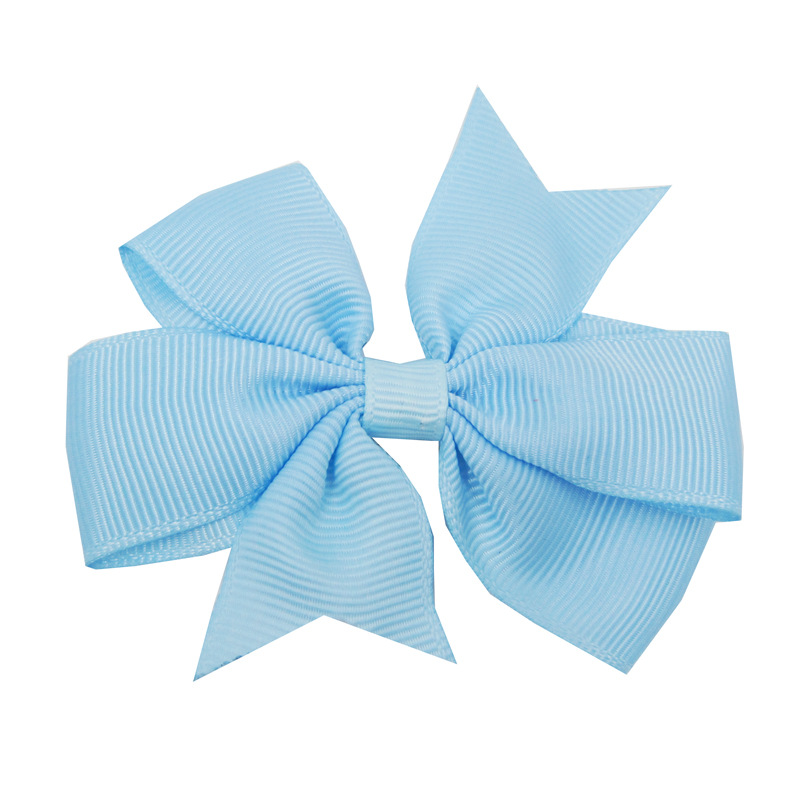 Picture of European and American New Kidsren's Hairpins 8cm Swallowtail Bow Hairpin V-Shaped Ribbed with Bow Hair Accessories Head Flower
