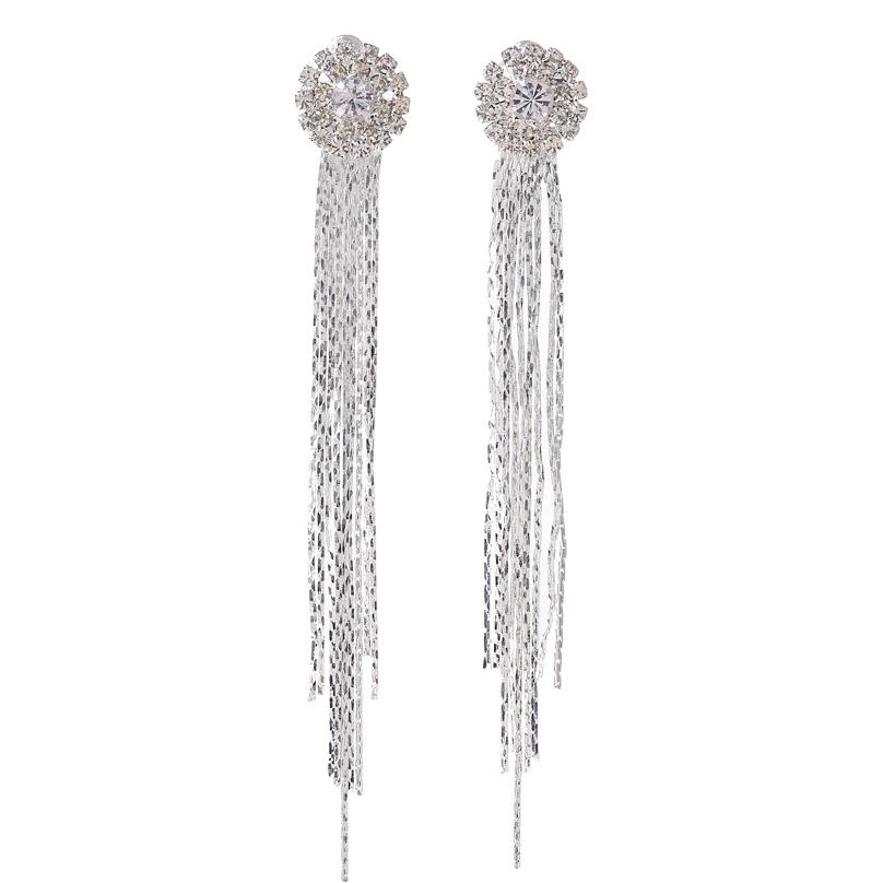 European and American New Jewelry Earrings Crystal Tassel Earrings Distant Love Fashion Elegant Women's Bridal Earrings Accessories
