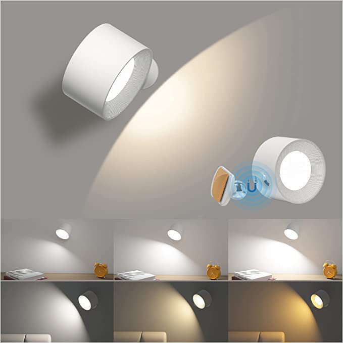 USB rechargeable wall lamp LED bedside reading book lamp rechargeable portable touch adjustable night light magnetic cabinet light