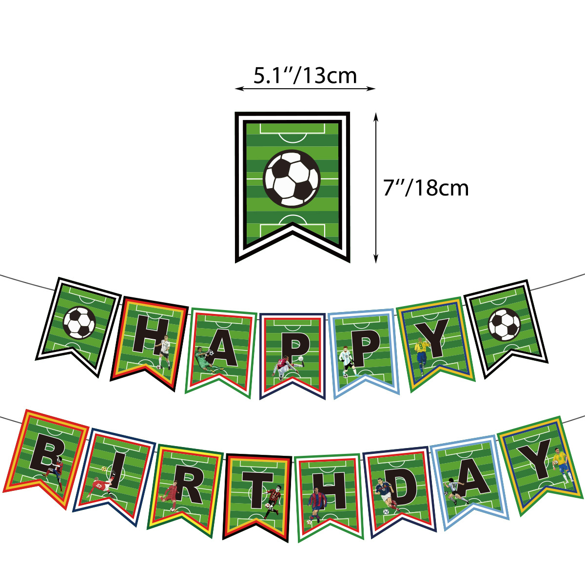 Picture of European Cup Football Party Decoration Supplies Goal Fan Event Dress up Balloon Spiral Ornament Banner Flag
