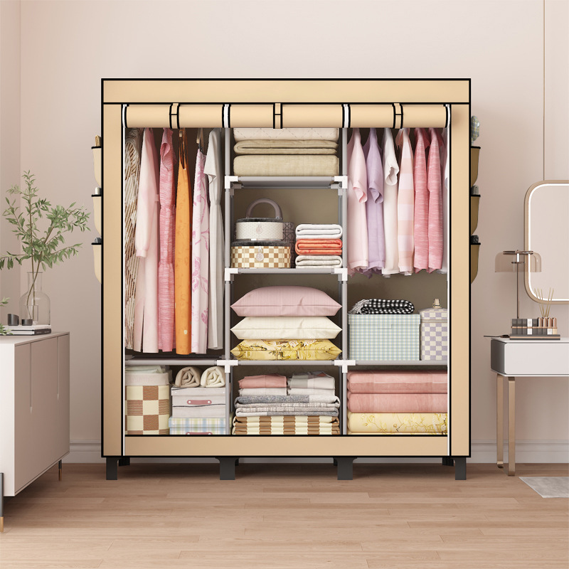 Picture of Big Foot Cloth Wardrobe Simple Wardrobe Amazon Hot-selling Bedroom Wardrobe Storage Dormitory Bedroom Hanging Wardrobe Clothes Cabinet