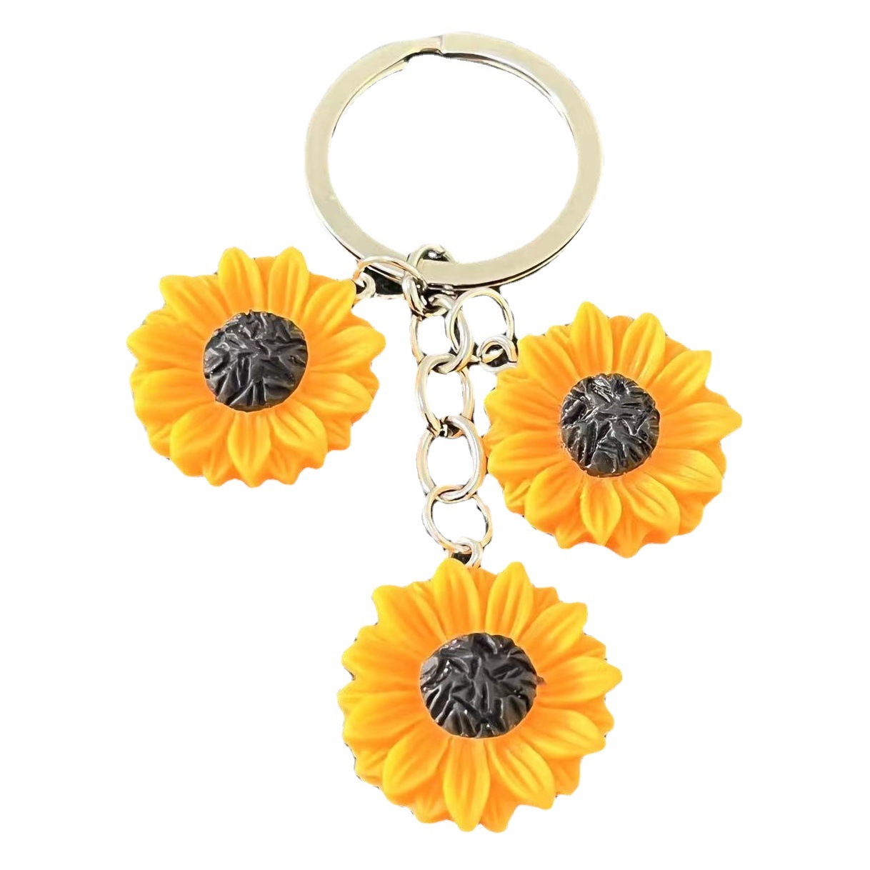 Simulated Sunflower Daisy Flower Fresh Sunflower Key Chain Cute Flower Bag Key Ring