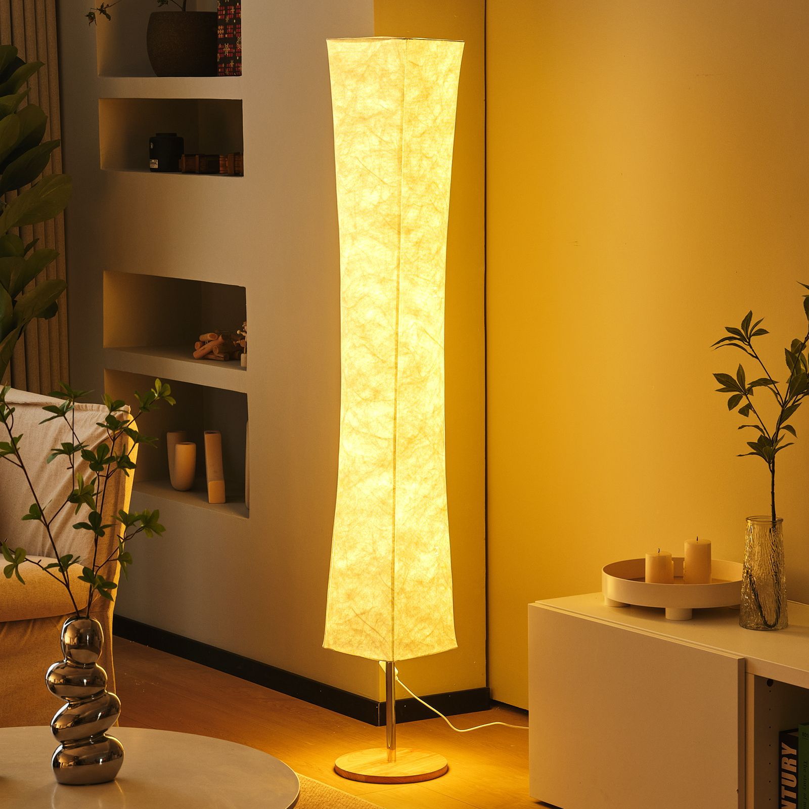 Picture of Cross-Border Amazon Fabric Floor Lamp Ledrgb Seven-Color Remote Control Atmosphere Light for Living Room and Bedroom with Adjustable Brightness