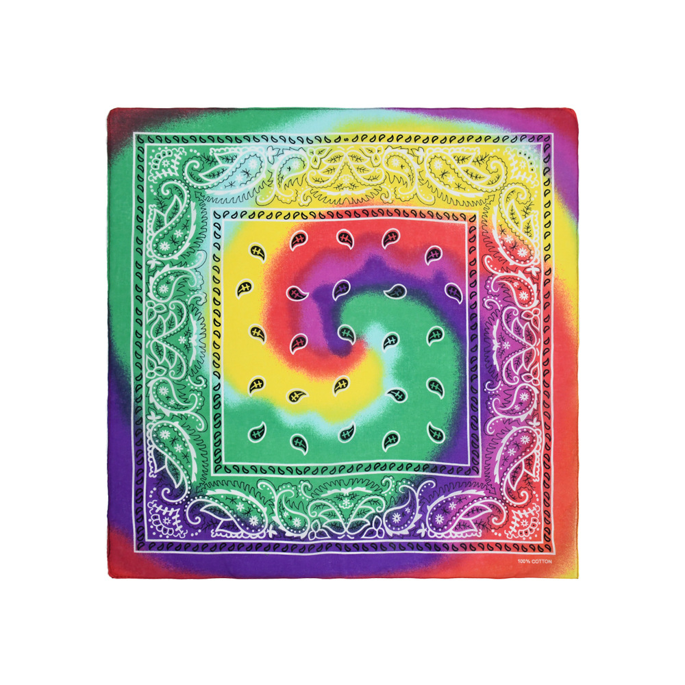 Picture of Europe and the United States outdoor 54*54 gradient tie-dyed cotton headscarf wholesale cross-border cotton seamless printed square bandana
