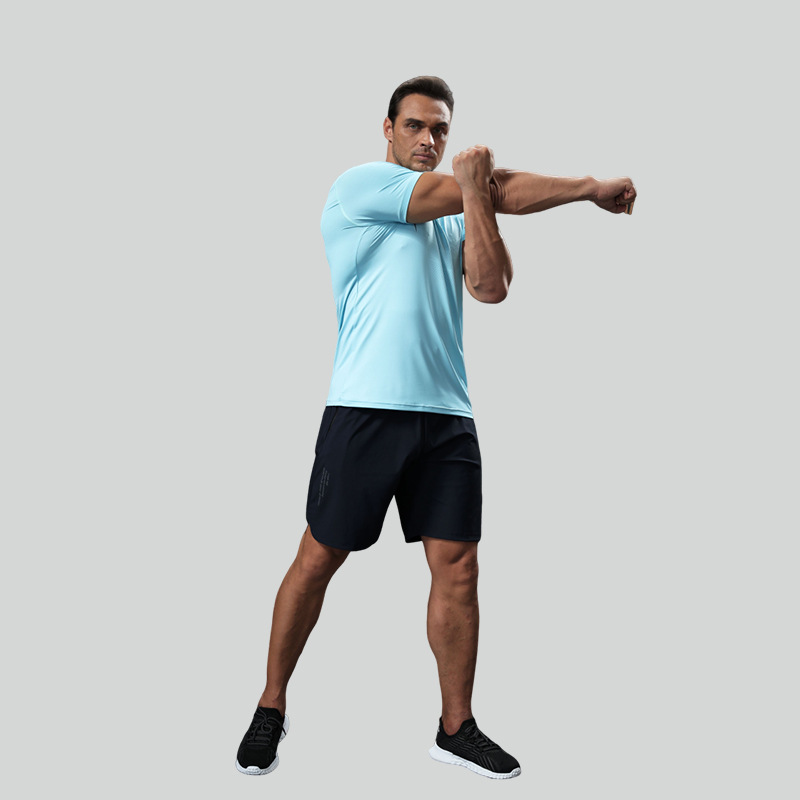 Picture of LULU quick-drying sports T-shirt men's summer casual Ice Silk breathable top thin outdoor running fitness training clothes