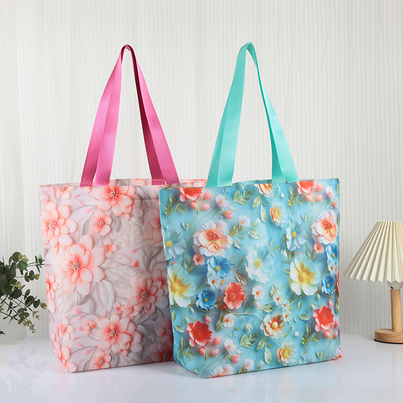 in stock Laminated RPET Lixin Cloth Bag Maternal and Infant Products Clothing Shopping Bag Large Capacity Picnic Fashion Storage Bag