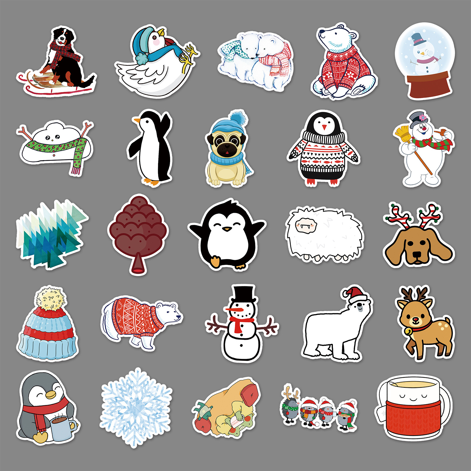 Picture of 50 winter small fresh graffiti personality cartoon creative goo card DIY skateboard cup luggage sticker waterproof