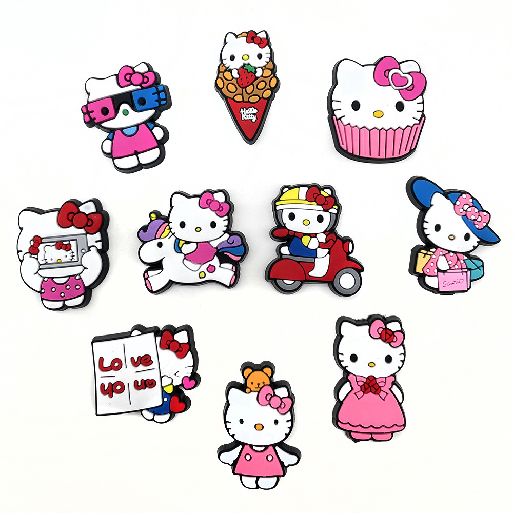 Picture of suit hellokitty Series Hole Shoes Shoes Flower Accessories Diy Shoe Buckle Detachable Cute Cartoon Buckle Shoes