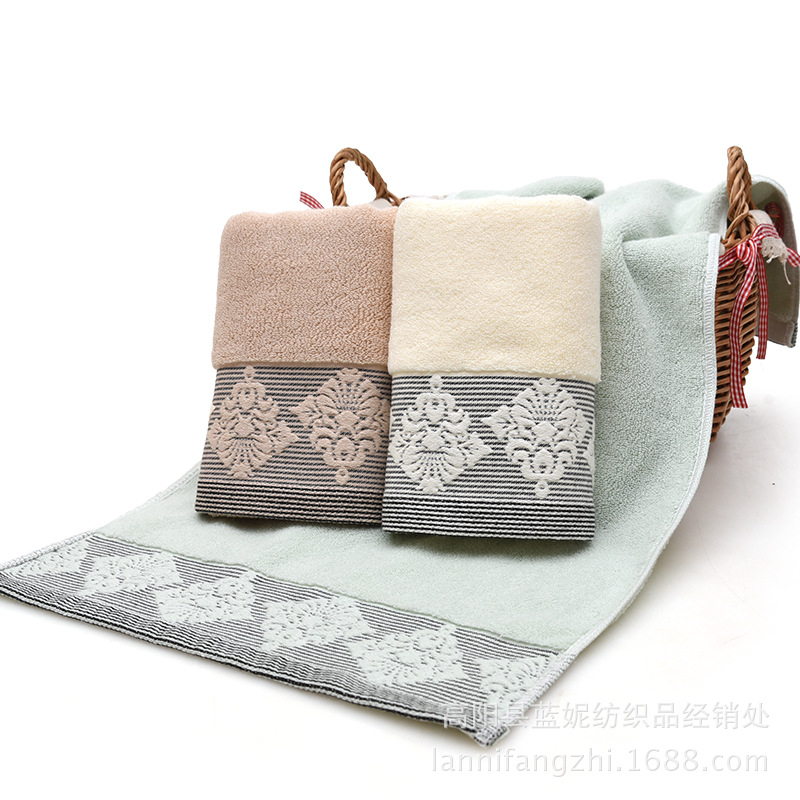 Picture of Gaoyang factory cotton European flower towel soft absorbent large face towel supermarket gift wholesale face towel household towel