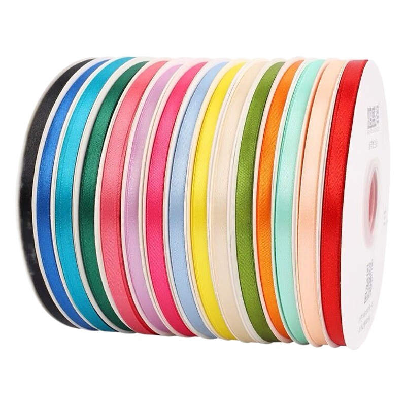 6mm Pure Color Polyester Ribbon 100 Yards Flower Gift Packaging Ribbon Cake Box Handmade DIY Bow Material Ribbon