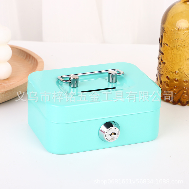 New cross-border creative portable piggy bank storage box large with key storage box change box with lock piggy bank