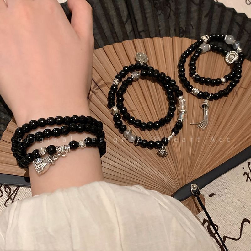 New Chinese-style Mountain Ghost Flower Beaded Bracelet Women's National Style Retro 2023 New Autumn Distinctive All-match Bracelet