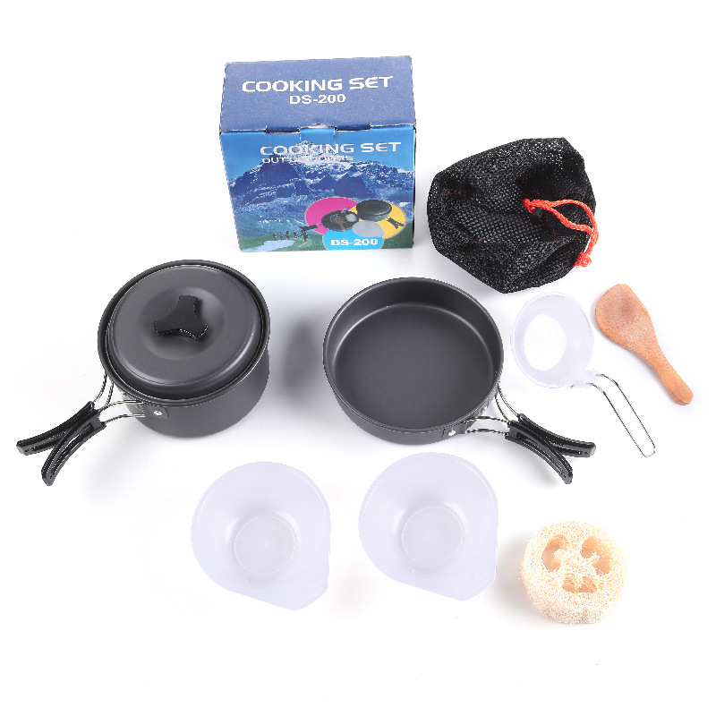 Picture of Amazon Explosions DS-200 Outdoor Portable Camping Set Pot for 1-2 People Picnic BBQ Pot Tableware