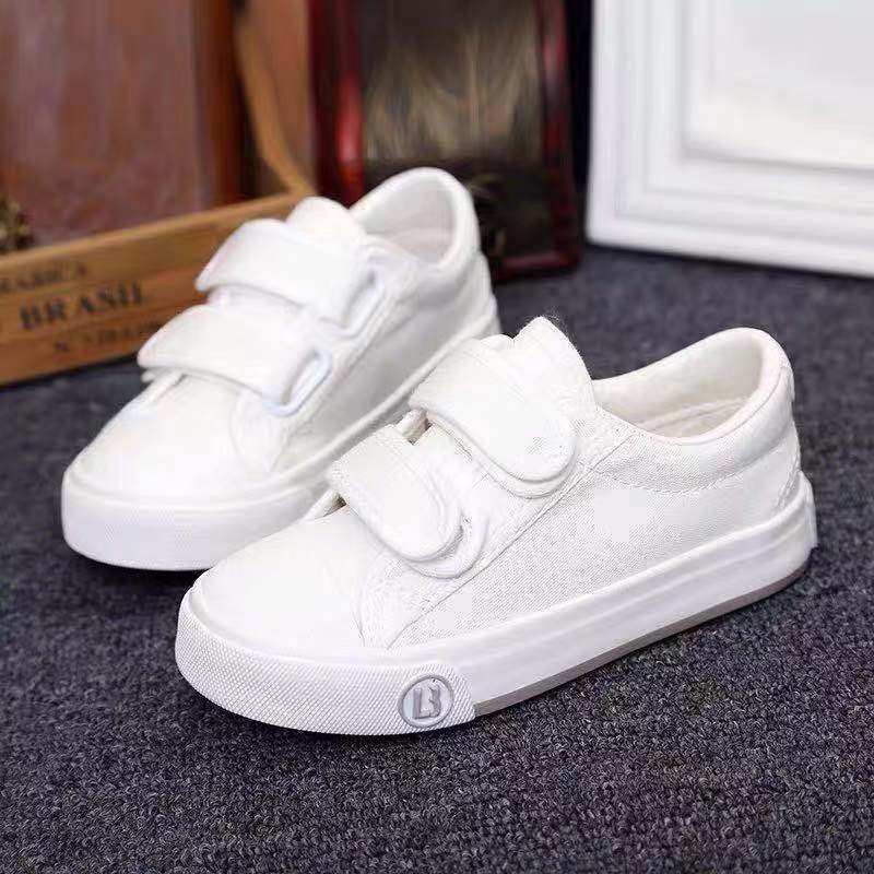 Wabi Xiaoxing Kidsren's Canvas Shoes Boys and Girls Shoes White Sneakers Spring & Fall Primary School Students Kindergarten White Shoes