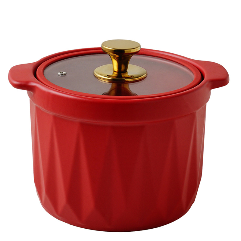 Picture of A modern simple matte glaze ceramic casserole high temperature resistant open flame household creative small casserole stew pot